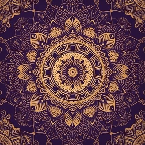 Premium AI Image | Gold mandala on a purple background.