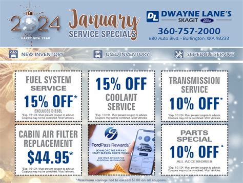 Ford Service Coupons | Burlington | Dwayne Lane's Skagit Ford