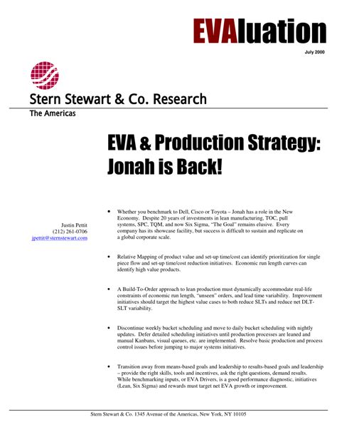 (PDF) EVA and production strategy