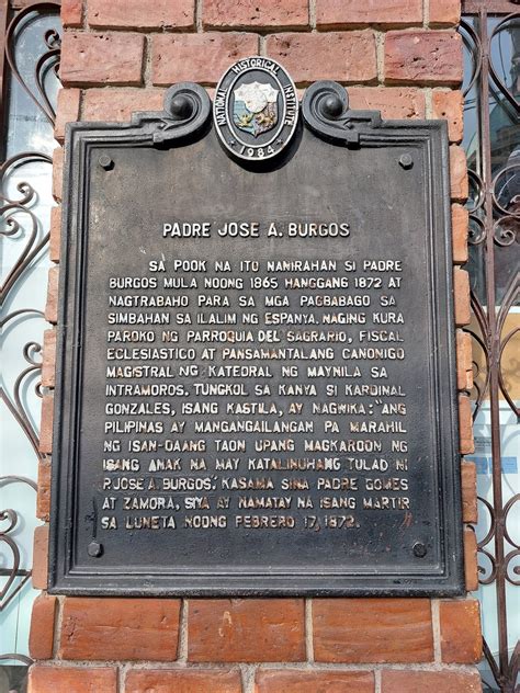 National Registry of Historic Sites and Structures in the Philippines: Padre Jose A. Burgos