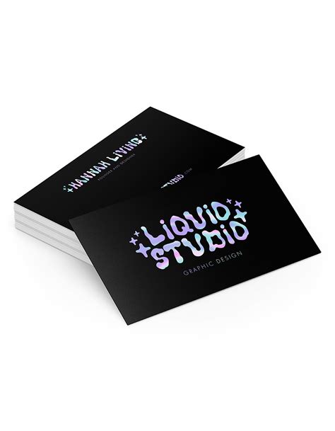 Holographic foil business cards – Aura Print