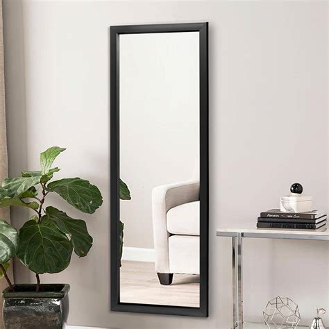 NEUTYPE 43 in. x 16 in. Rectangle Classic Black Hooks Wall Mirror ...