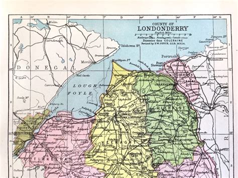 County of Londonderry, 1902 Atlas of Ireland Map, Lough, Foyle - Etsy ...