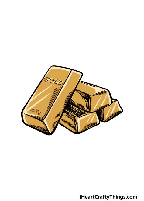 how to draw a gold bar - computerArtDrawingForKids