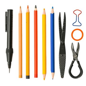 Crayon Stationary Collection Tools Black Theme, Crayon, Stationary, Collection PNG Transparent ...