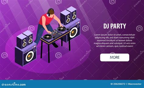 Party DJ Horizontal Banner stock vector. Illustration of musical - 206206072