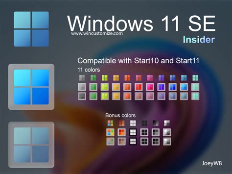 Start Menu Buttons - Windows 11 SE Insider (FREE DOWNLOAD) | WinCustomize.com