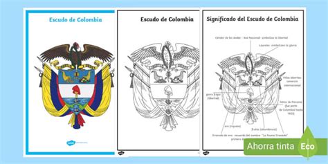 Escudo de Colombia para dibujar y su significado - Twinkl