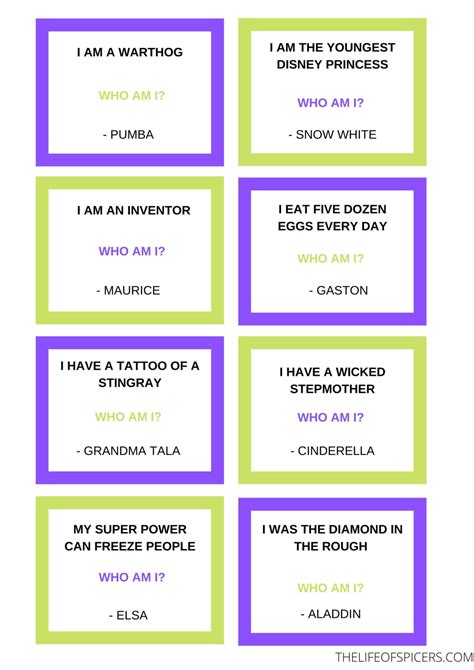 Disney Who Am I Quiz - FREE PRINTABLE - The Life Of Spicers