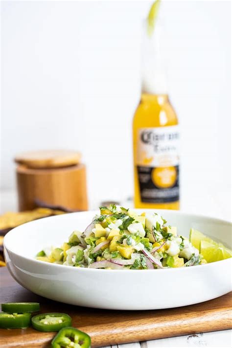 Halibut Ceviche with Pineapple & Avocado - Cooks with Cocktails