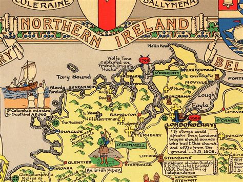 Historical Map of the History of Ireland Irish Map Art Print - Etsy