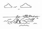 Swimming Coloring Page sketch template