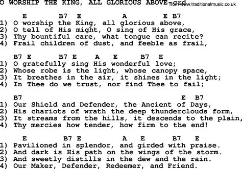 Top 500 Hymn: O Worship The King, All Glorious Above - lyrics, chords and PDF