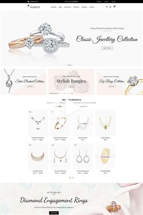 Elements Jewelry Shopify Theme #81988 | Jewelry website design, Ecommerce web design, Fun ...