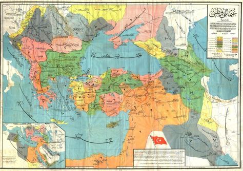 A map of Ottoman conquests written in Ottoman Turkish and published in ...