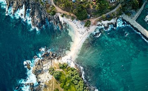 Premium Photo | Blue beach island nilwella. aerial view of the south coast of the island of sri ...