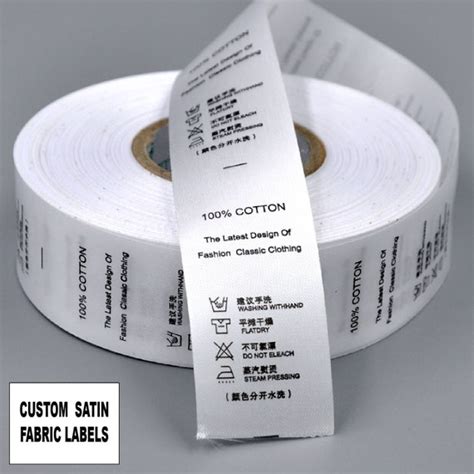 1000 Fabric Labels Custom Satin Labels Black Printed on - Etsy