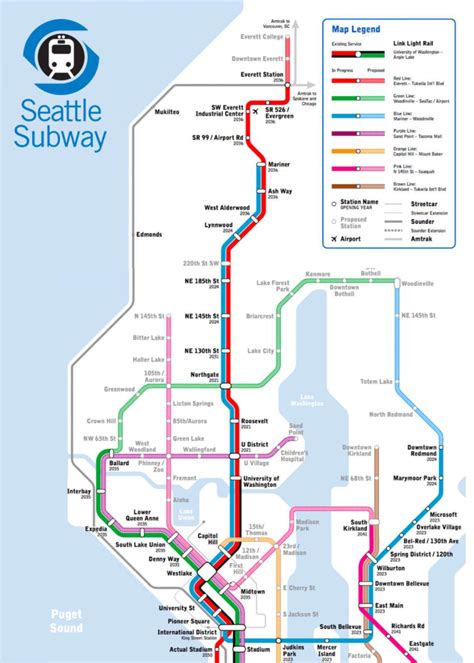 Seattle Light Rail Stations Map