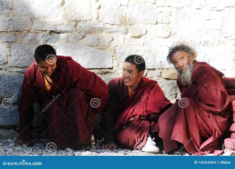 Tibetan monks editorial stock photo. Image of lamasery - 16353463