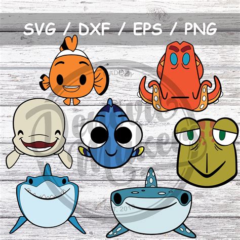 Finding Nemo Finding Dory Emoji Cut Files SVG PNG EPS dxf | Etsy