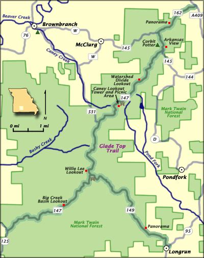 Glade Top Trail National Scenic Byway in Ozark County, Missouri