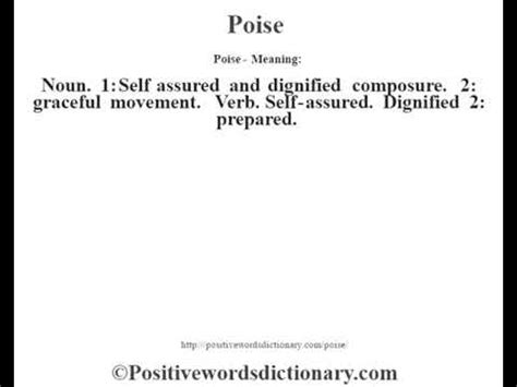 Poise definition | Poise meaning - YouTube