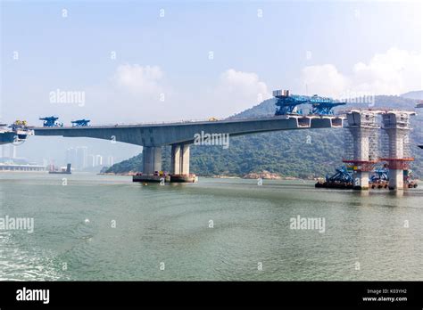 Hong Kong–Zhuhai–Macau Bridge ongoing construction project consisting ...