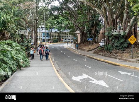 Students walking on the campus of the University of Costa Rica in San ...