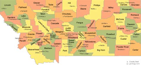 Montana County Map | County map, Fort benton, Montana