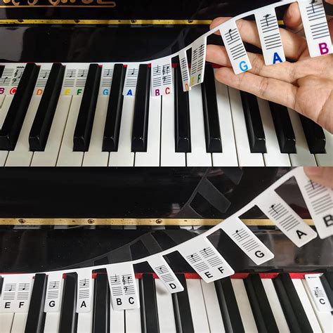 2 Set Removable Piano Keyboard Note Labels, Reusable Piano Notes Guide ...