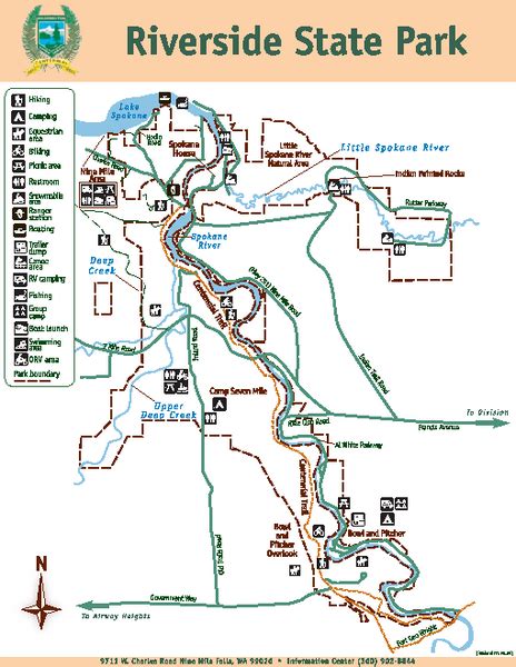 Riverside State Park Map - 9711 W Charles Rd Nine Mile Falls WA • mappery