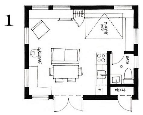 400-sf-cottage-by-smallworks-studios-00015 | Tiny house floor plans, Guest house plans, Cottage ...