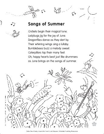 School's out! - Songs of Summer' poem about bugs / insects. Use poems ...