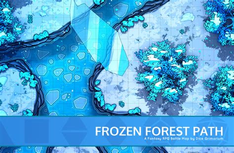 Frozen Forest Path - D&D Map for Roll20 And Tabletop - Dice Grimorium