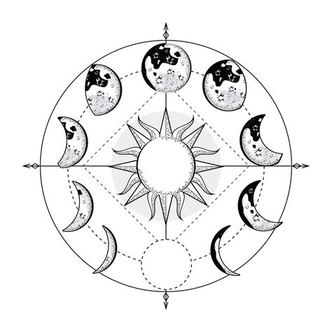 Fases lunares circulares | Vector Premium