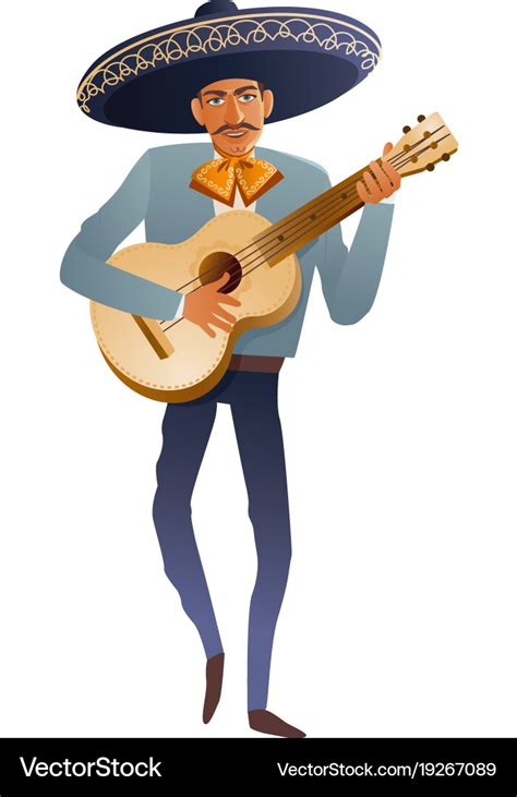 Mariachi band musician guitarist mexican Vector Image