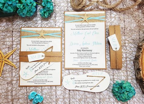 Beach Theme Wedding Invitations - Destination Wedding Details