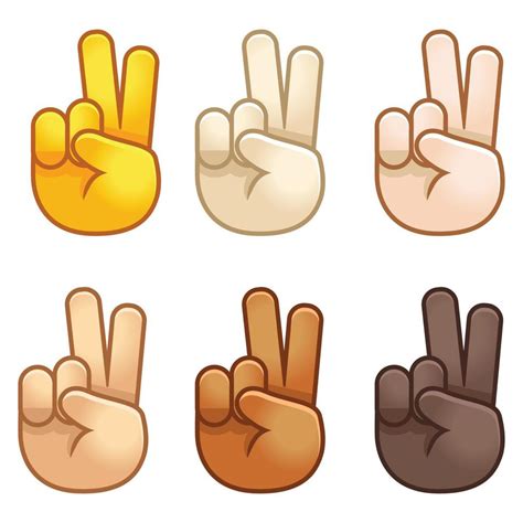 Different mood emoji. Emotional peace sign emoji hand set of various ...