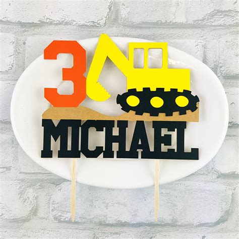 Personalized Construction Party Cake Topper. Construction | Etsy