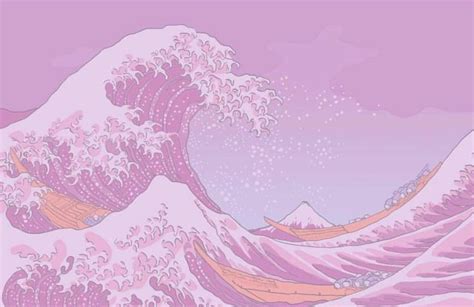 Pink and Purple Ocean Wave Wallpaper