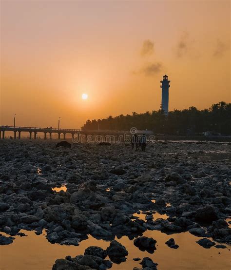 Beautiful Sunset View, Lighthouse, Bridge and Astronomical Low Tide at Kavaratti Island ...