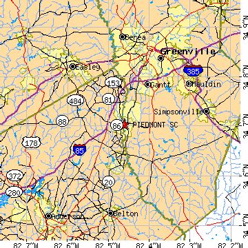 Piedmont, South Carolina (SC) ~ population data, races, housing & economy