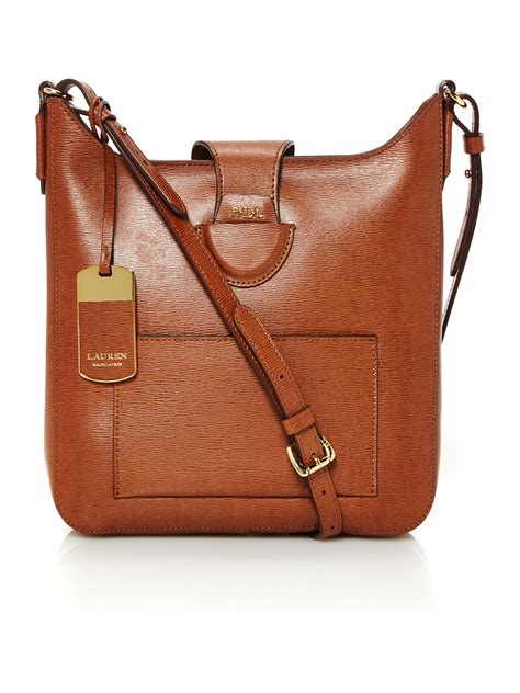 Lauren by ralph lauren Tate Tan Crossbody Bag in Brown | Lyst