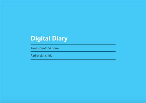 Digital Diary on Behance