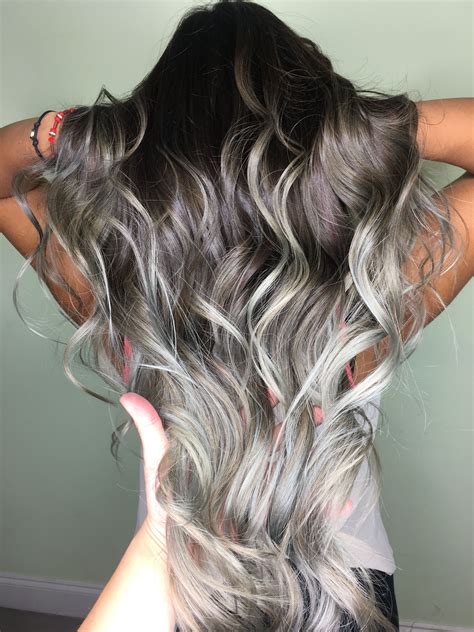 Silver Balayage by @ashetonsilvers #silverhair #silverbalayage # ...