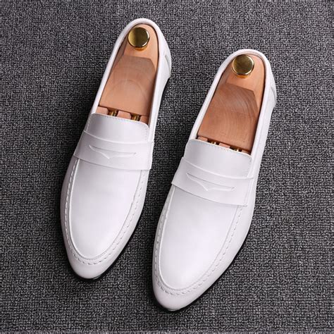 White Point Head Mens Oxfords Flats Loafers Dress Shoes