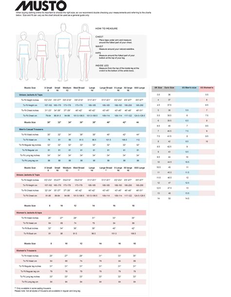 Musto Size Chart: A Visual Reference of Charts | Chart Master