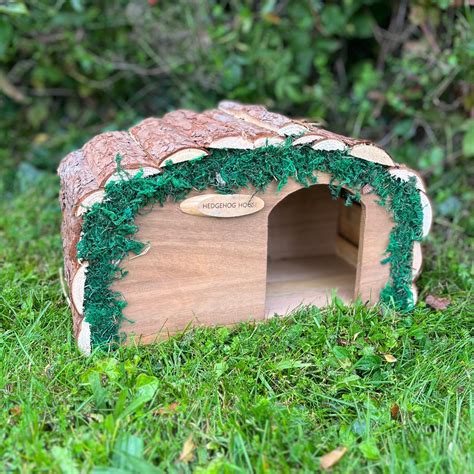 Wooden Hedgehog House Hogitat With Bark Roof I Garden Selections