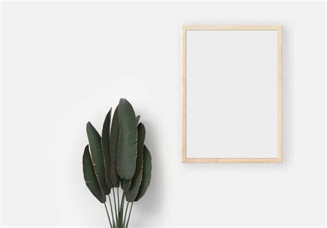 Frame Mockup #7, Beige Wood Portrait Photo Frame, Styled Thin Frame Mock Up, A4 Wall Art Display ...