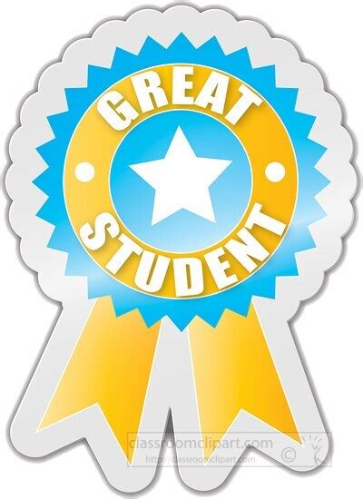 Sticker Great Student Award - Classroom Clip Art